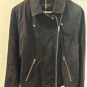 Quince Dark Suede Jacket with Silver Accents